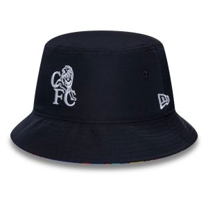 Chelsea FC Retro Goal Keeper Navy Reversible Bucket Hat-kentox