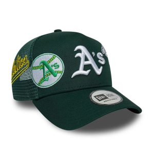 Athletics MLB Patch Dark Green 9FORTY A-Frame Trucker Adjustable Cap-kentox
