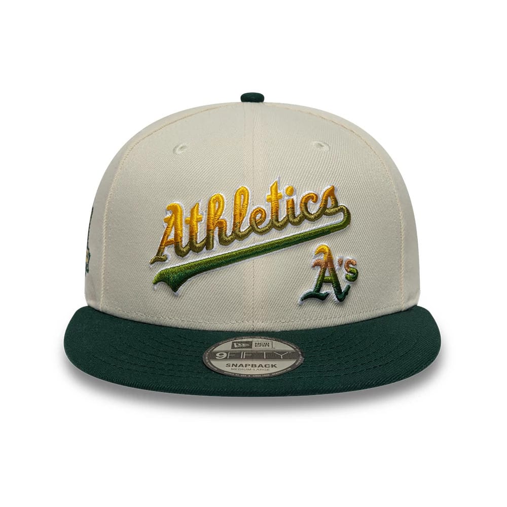Athletics MLB Ombre Script Beige & Green 9FIFTY Snapback Adjustable Cap-kentox - Image 2