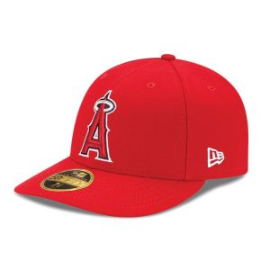 LA Angels Authentic Collection Red Low Profile 59FIFTY Fitted Cap-kentox
