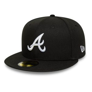 Atlanta Braves MLB Black 59FIFTY Fitted Cap-kentox