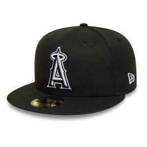 LA Angels MLB Black 59FIFTY Fitted Cap-kentox