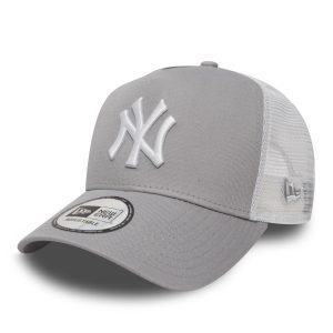 New York Yankees Clean Grey A-Frame Trucker Cap-kentox