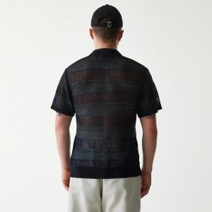 New Era Japan Mesh Black Polo T-Shirt-kentox