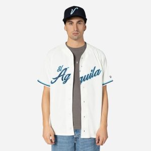 Veracruz Aguilas Mexico LMB On Field Cream On-Field Jersey-kentox