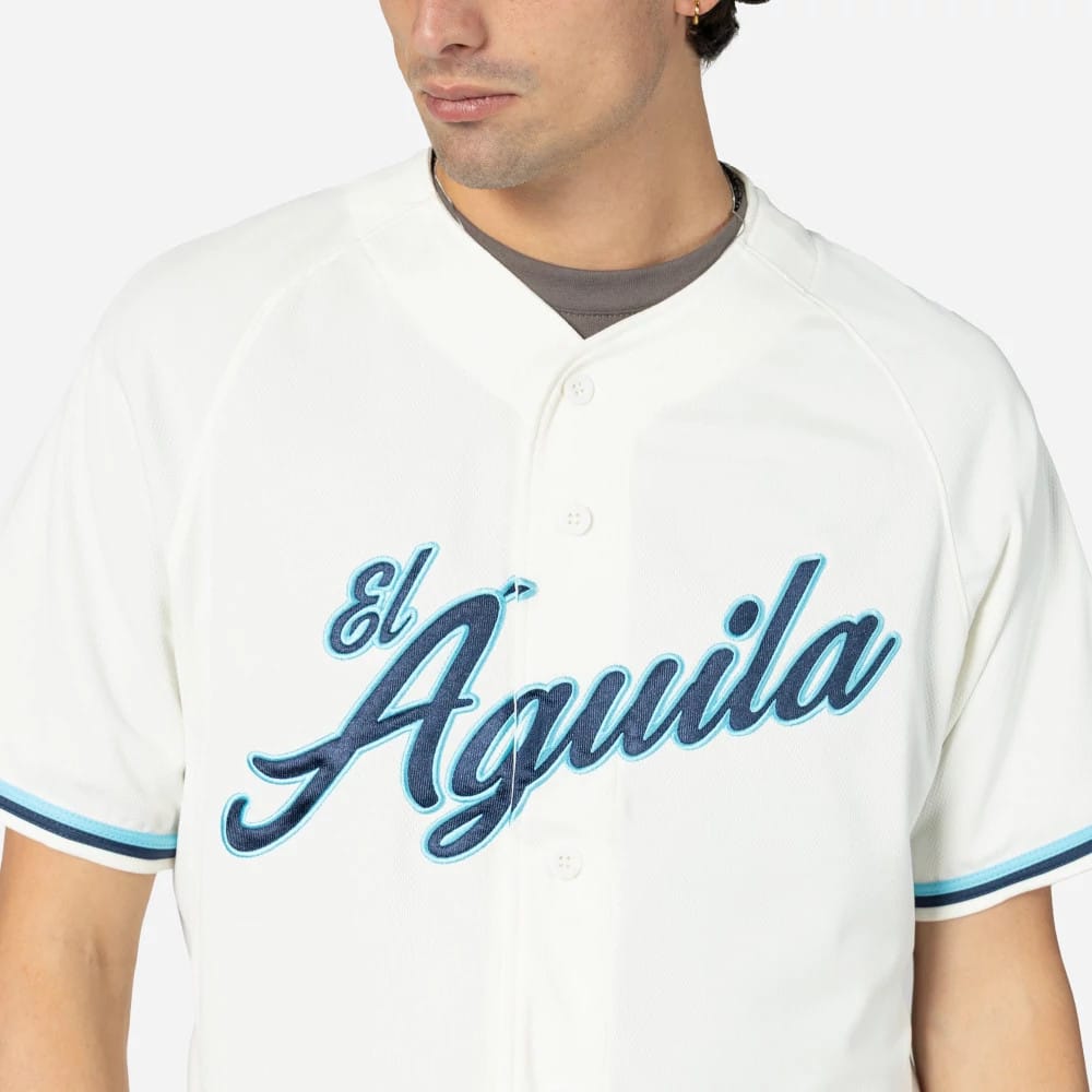 Veracruz Aguilas Mexico LMB On Field Cream On-Field Jersey-kentox - Image 3