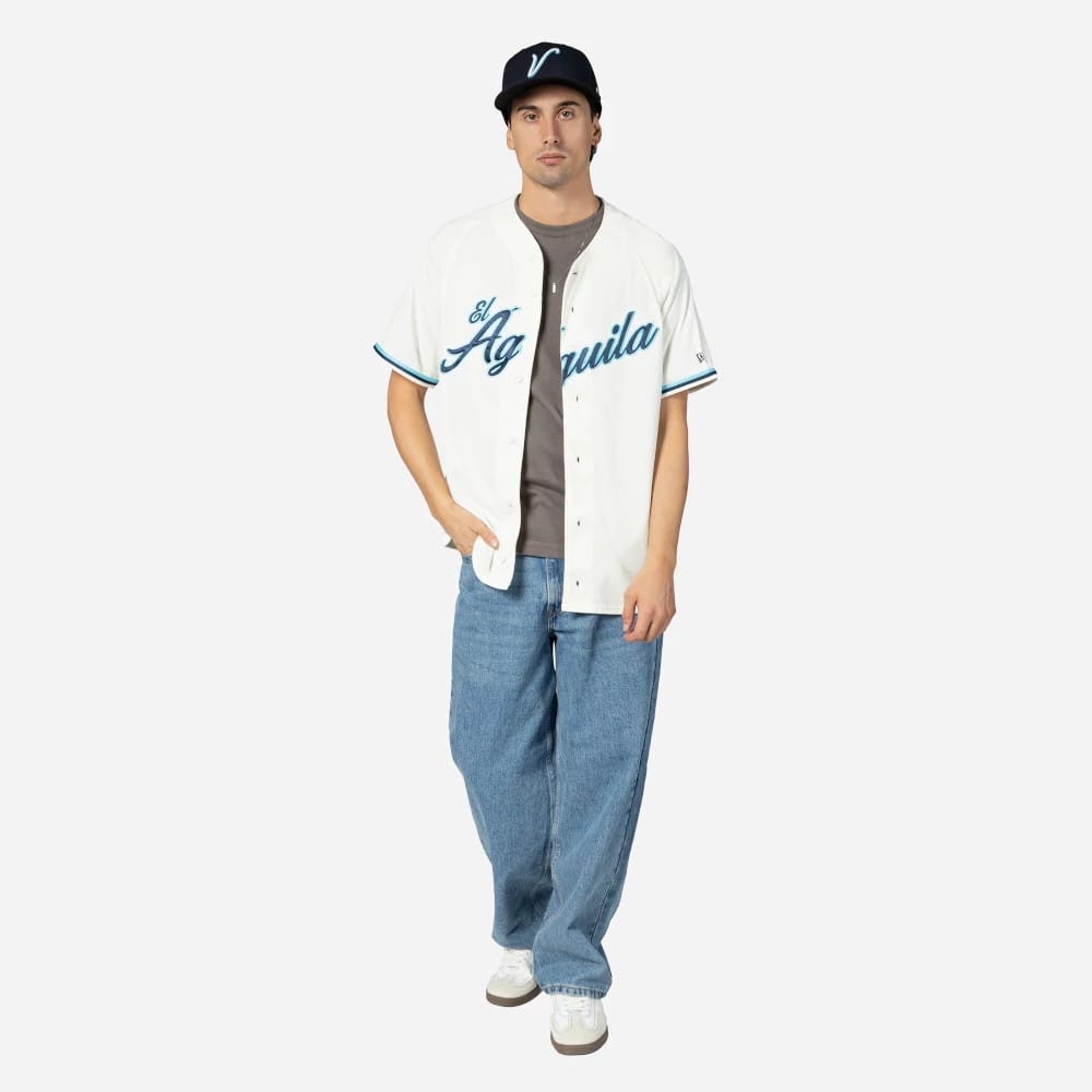 Veracruz Aguilas Mexico LMB On Field Cream On-Field Jersey-kentox - Image 6