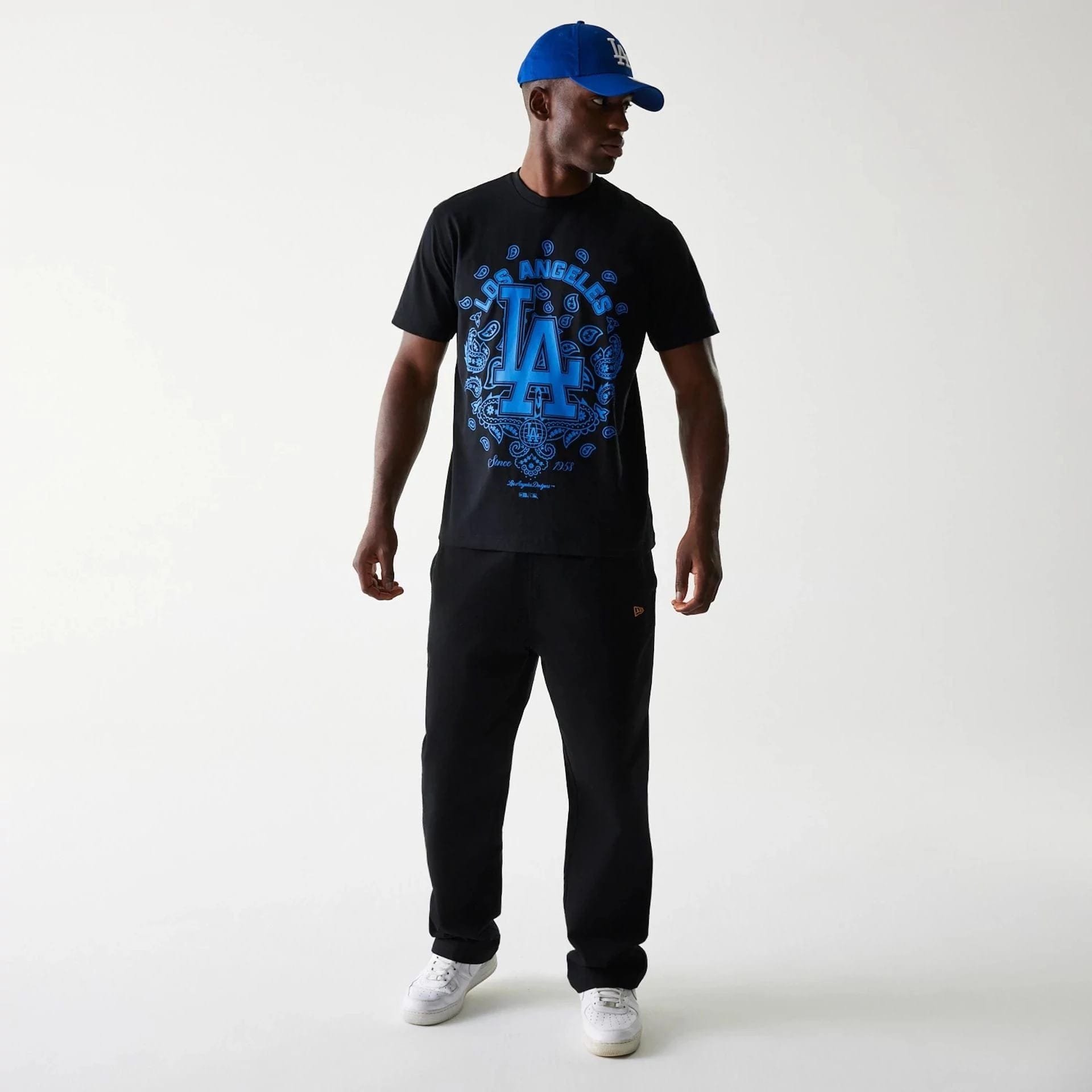 LA Dodgers MLB Paisley Black Oversized T-Shirt-kentox - Image 6