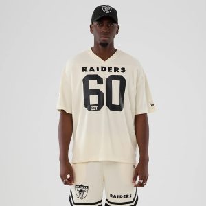Las Vegas Raiders NFL Historic Cream Oversized T-Shirt-kentox
