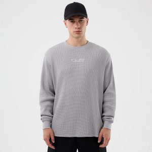 New Era Basic Grey Long Sleeve T-Shirt-kentox