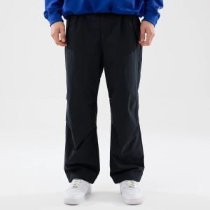 New Era Organic Black Parachute Trousers-kentox