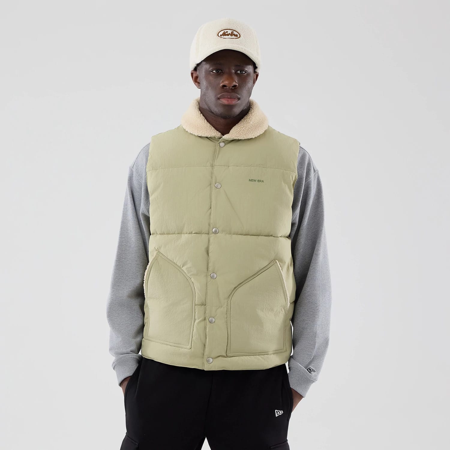 New Era Organic Boa Neck Khaki Gilet-kentox - Image 3