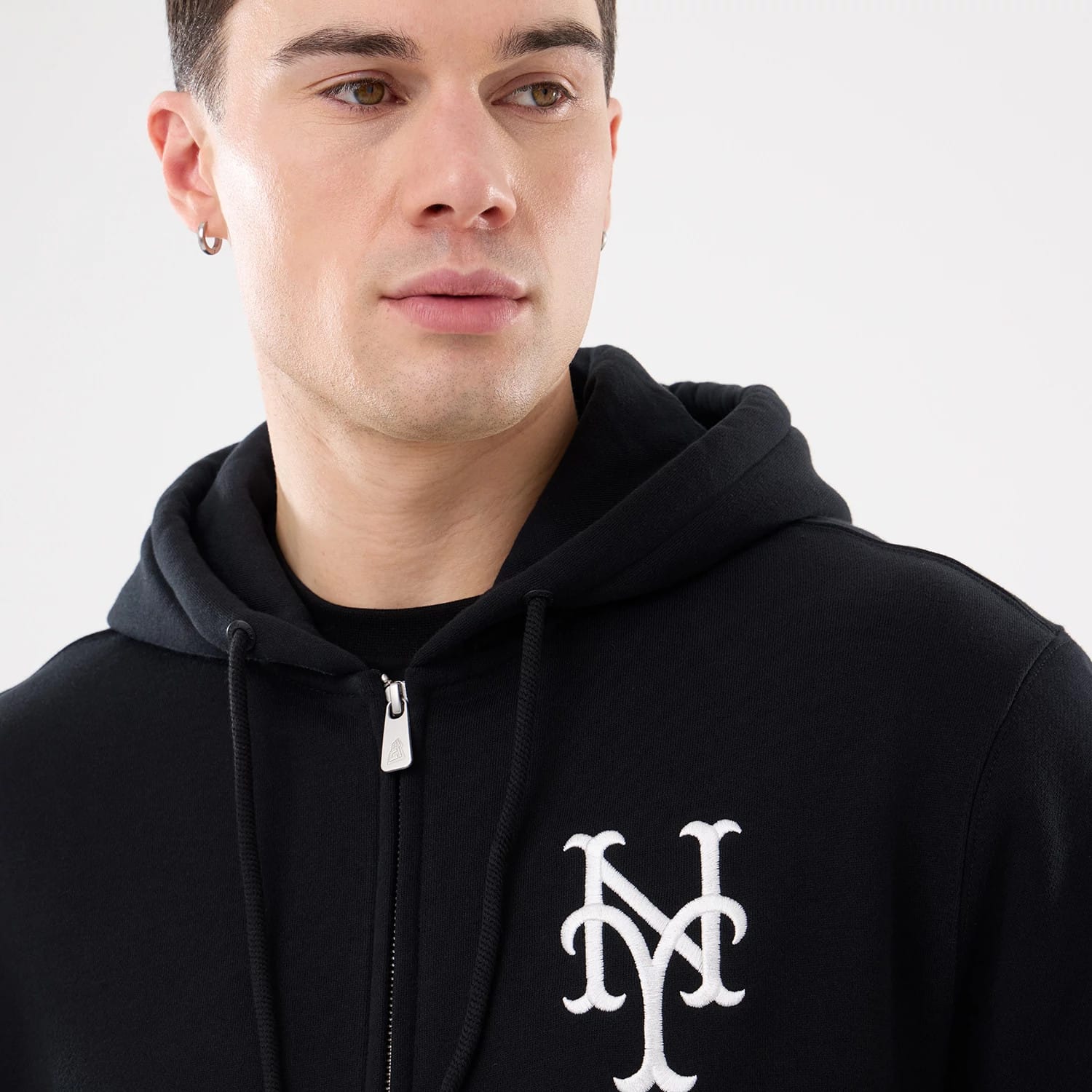 New York Mets MLB Comfort Black 2 Way Full Zip Hoodie-kentox - Image 3