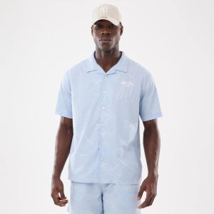 New Era Resort Blue Short Sleeve Shirt-kentox