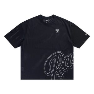 Las Vegas Raiders NFL Mix League Black Oversized Mesh T-Shirt-kentox