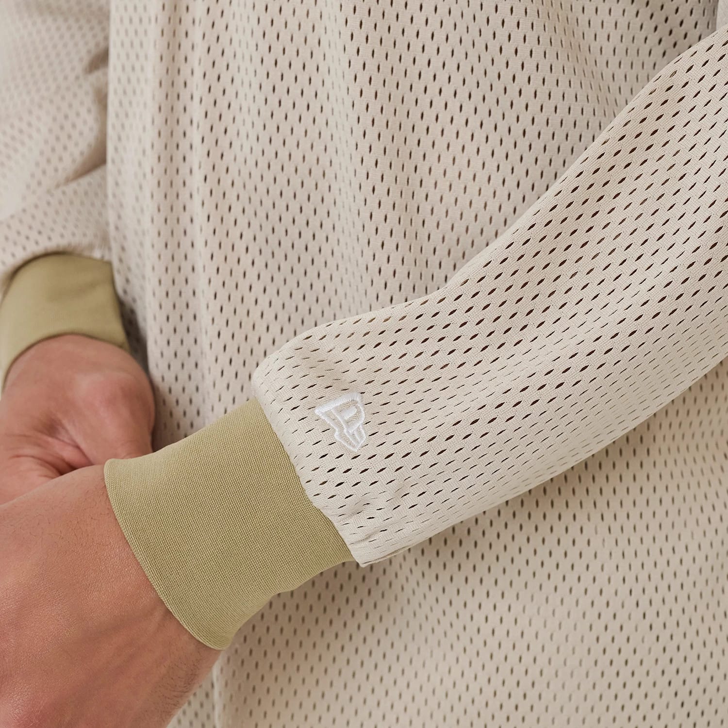 New Era NEC Logo Beige Long Sleeve Jersey-kentox - Image 4