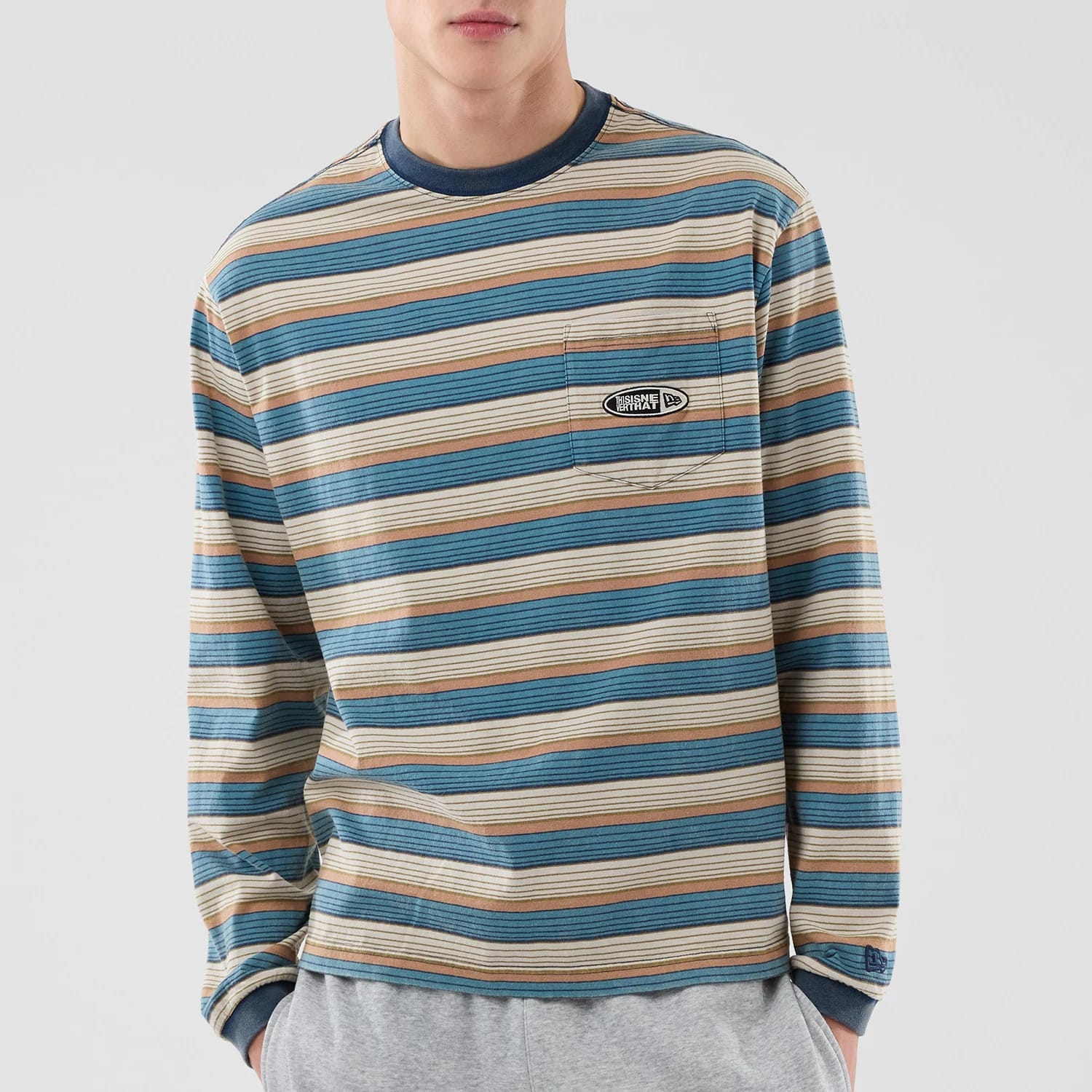 Thisisneverthat X New Era Border Beige Long Sleeve T-Shirt-kentox - Image 5