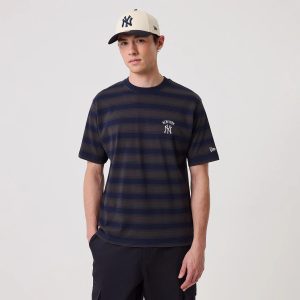 New York Yankees MLB Border Navy Oversized T-Shirt-kentox