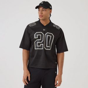 New Era Mesh Football Black Short Sleeve Shirt-kentox