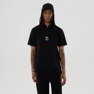 New Era Seersucker Black Polo T-Shirt-kentox