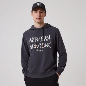 New Era New York Dark Grey Oversized Pullover Hoodie-kentox