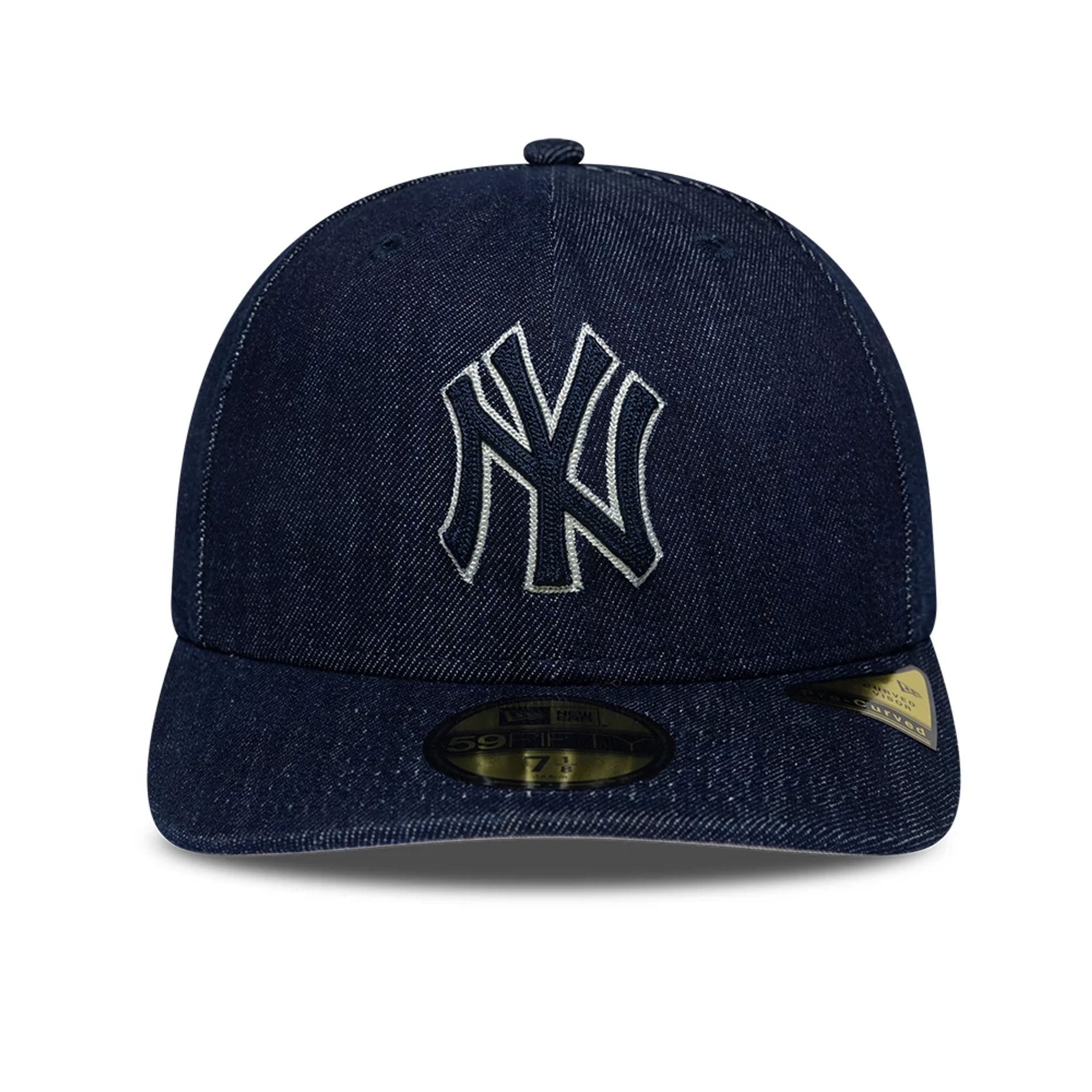 New York Yankees MLB Chain Stitch Denim Navy 59FIFTY Fitted Cap-kentox - Image 3