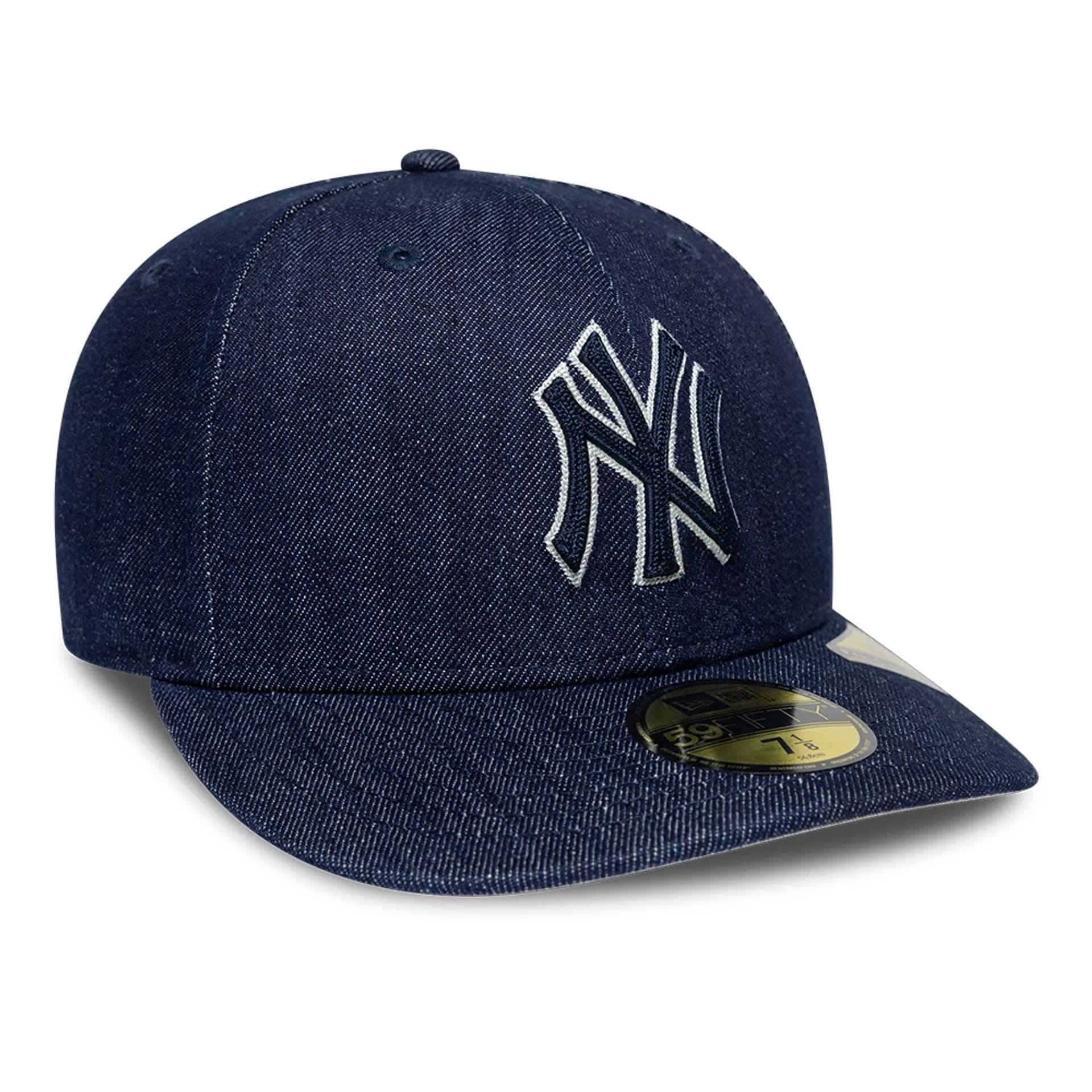 New York Yankees MLB Chain Stitch Denim Navy 59FIFTY Fitted Cap-kentox - Image 4