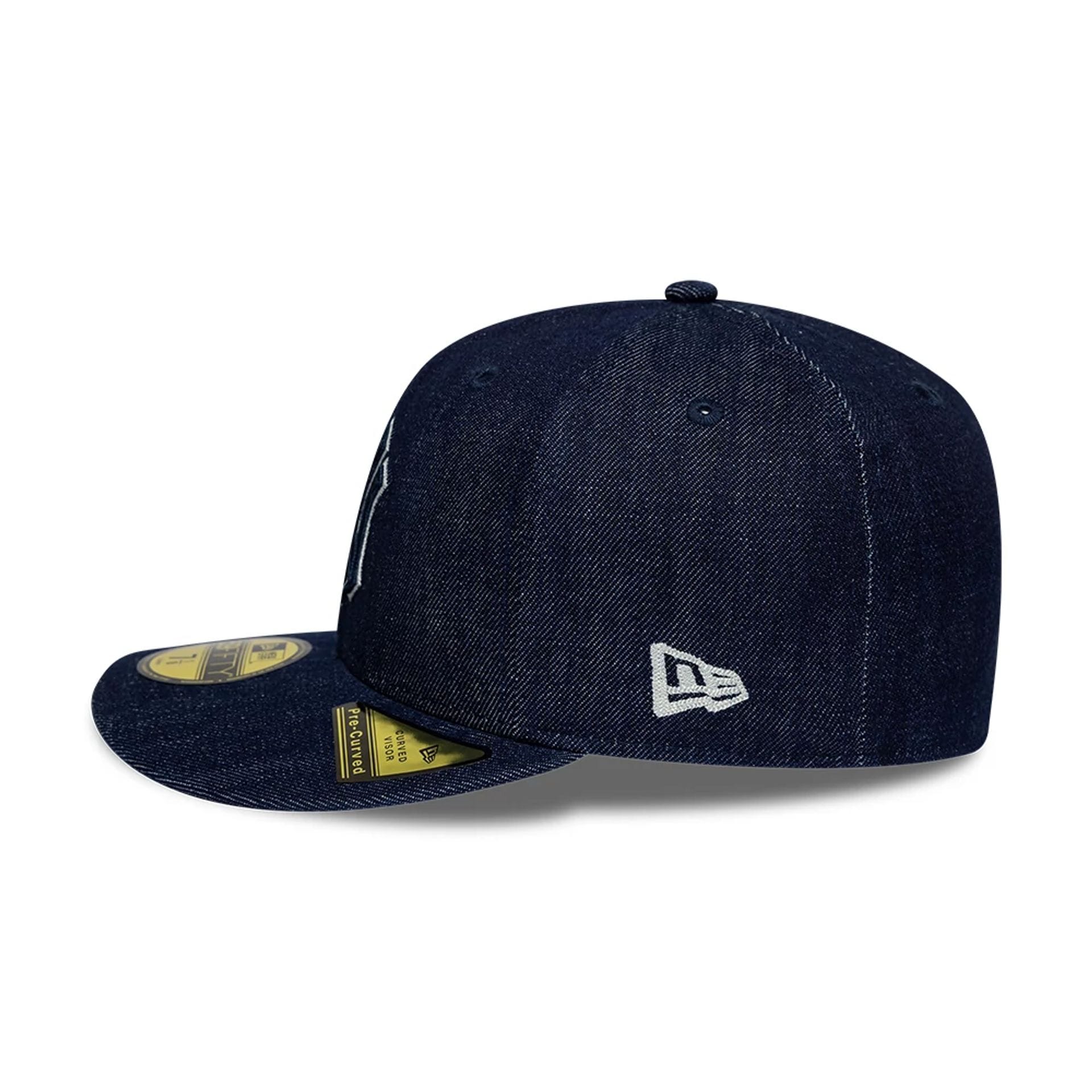 New York Yankees MLB Chain Stitch Denim Navy 59FIFTY Fitted Cap-kentox - Image 5