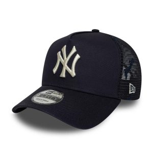 New York Yankees MLB Mesh Navy 9FORTY A-Frame Trucker Adjustable Cap-kentox