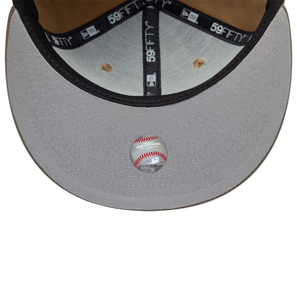 New York Yankees MLB Gros Grain Beige 59FIFTY Fitted Cap-kentox - Image 2