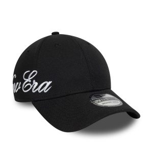 New Era Big Script Black 39THIRTY Stretch Fit Cap-kentox