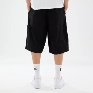 New Era Canvas Black Bermuda Shorts-kentox
