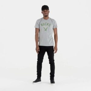 Milwaukee Bucks NBA Regular Grey T-Shirt-kentox