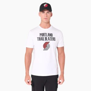 Portland Trail Blazers NBA White T-Shirt-kentox