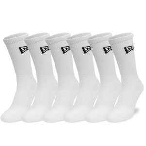 New Era Flag 6-Pack White Crew Socks-kentox