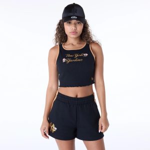 New York Yankees Womens MLB Floral Black Vest-kentox