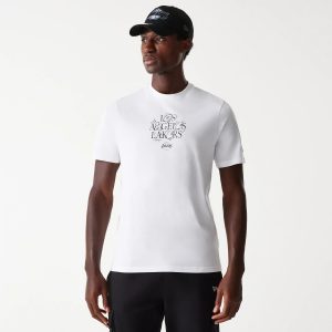 LA Lakers NBA Court Graphic White T-Shirt-kentox