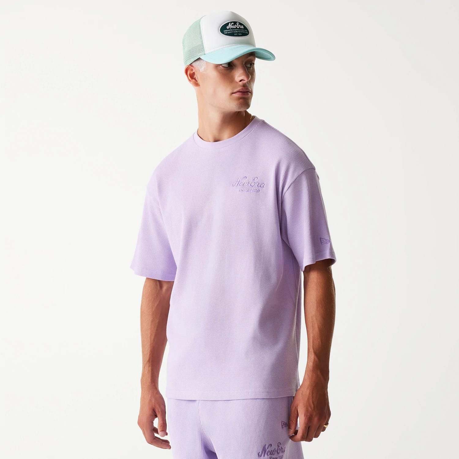 New Era Waffle Pastel Purple Oversized T-Shirt-kentox - Image 3