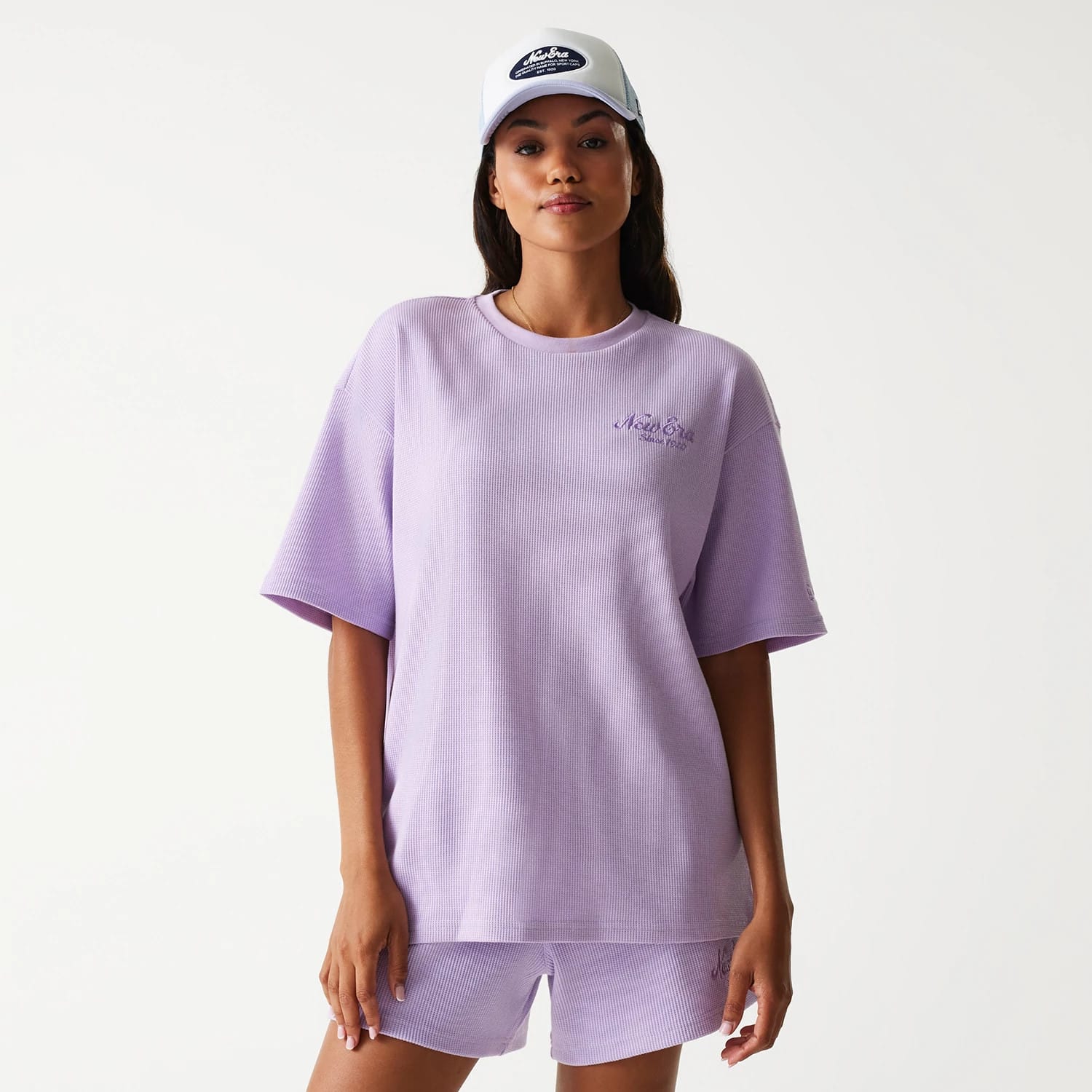 New Era Waffle Pastel Purple Oversized T-Shirt-kentox - Image 4