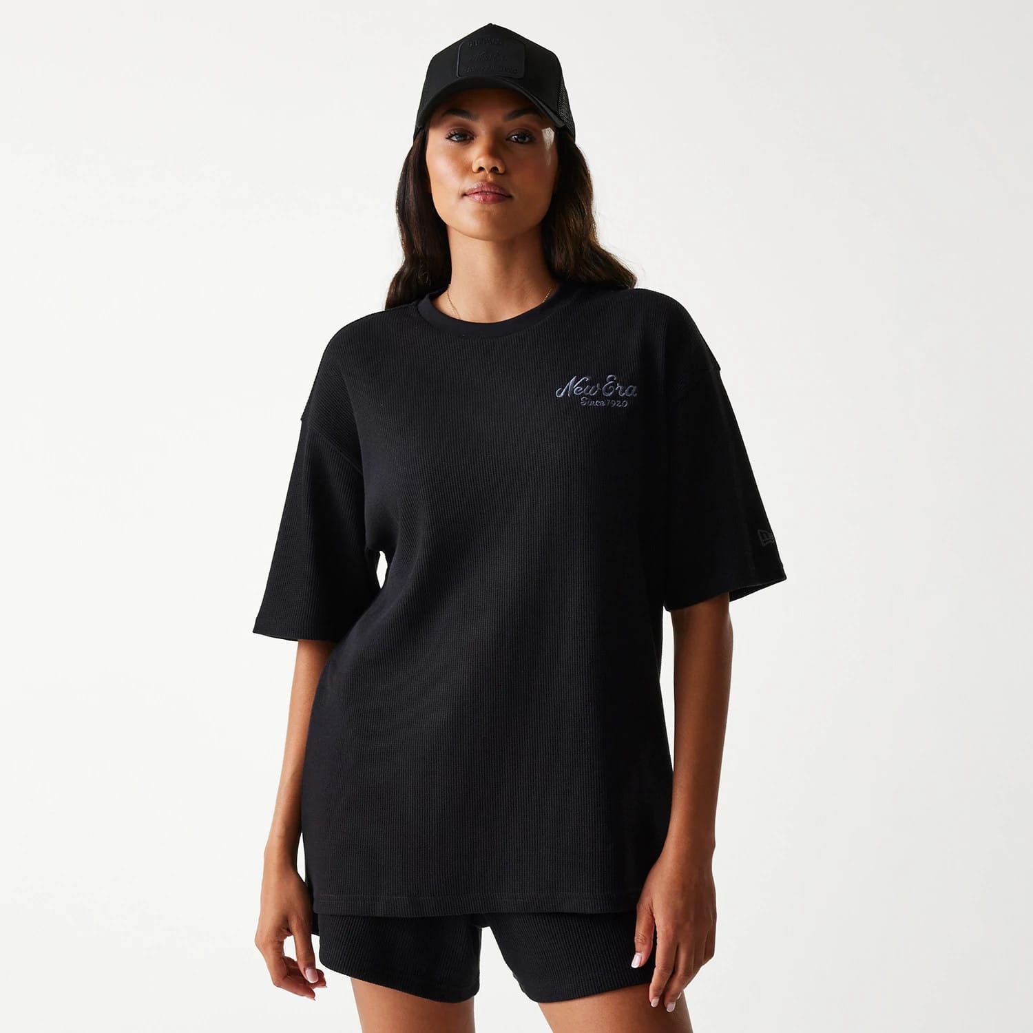New Era Waffle Black Oversized T-Shirt-kentox - Image 4