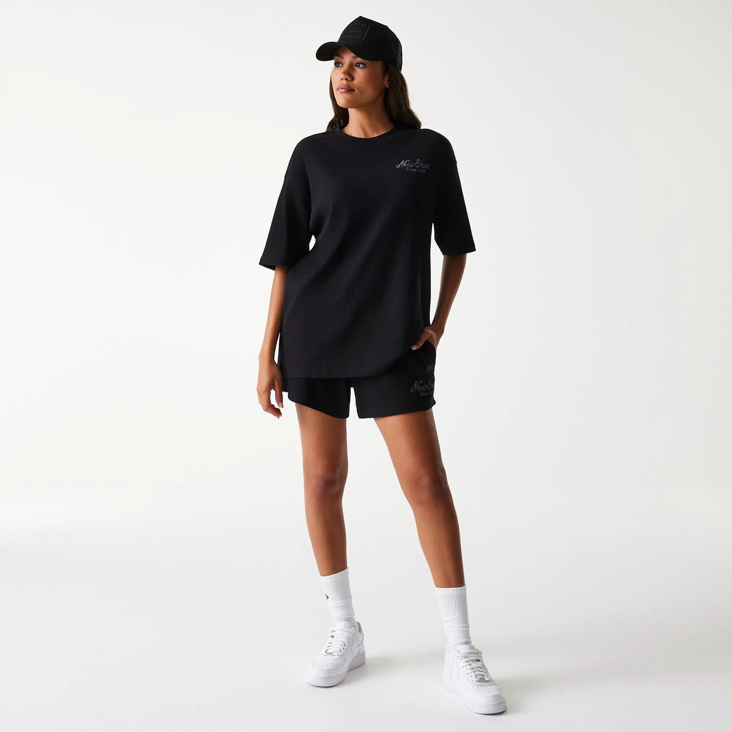 New Era Waffle Black Oversized T-Shirt-kentox - Image 6