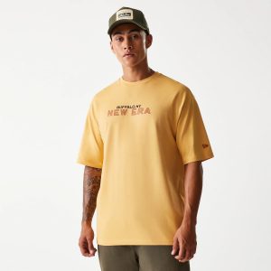 New Era Vacation Graphic Beige Oversized T-Shirt-kentox