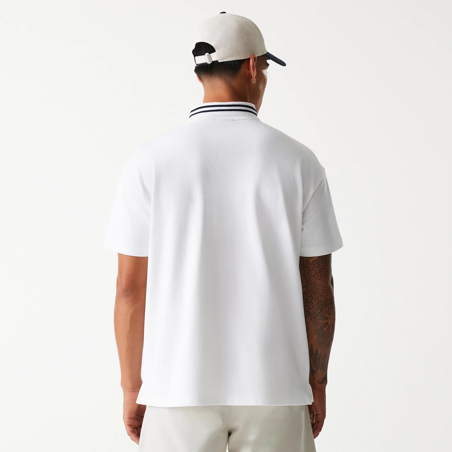 New Era Drop Shoulder White Polo Shirt-kentox - Image 2