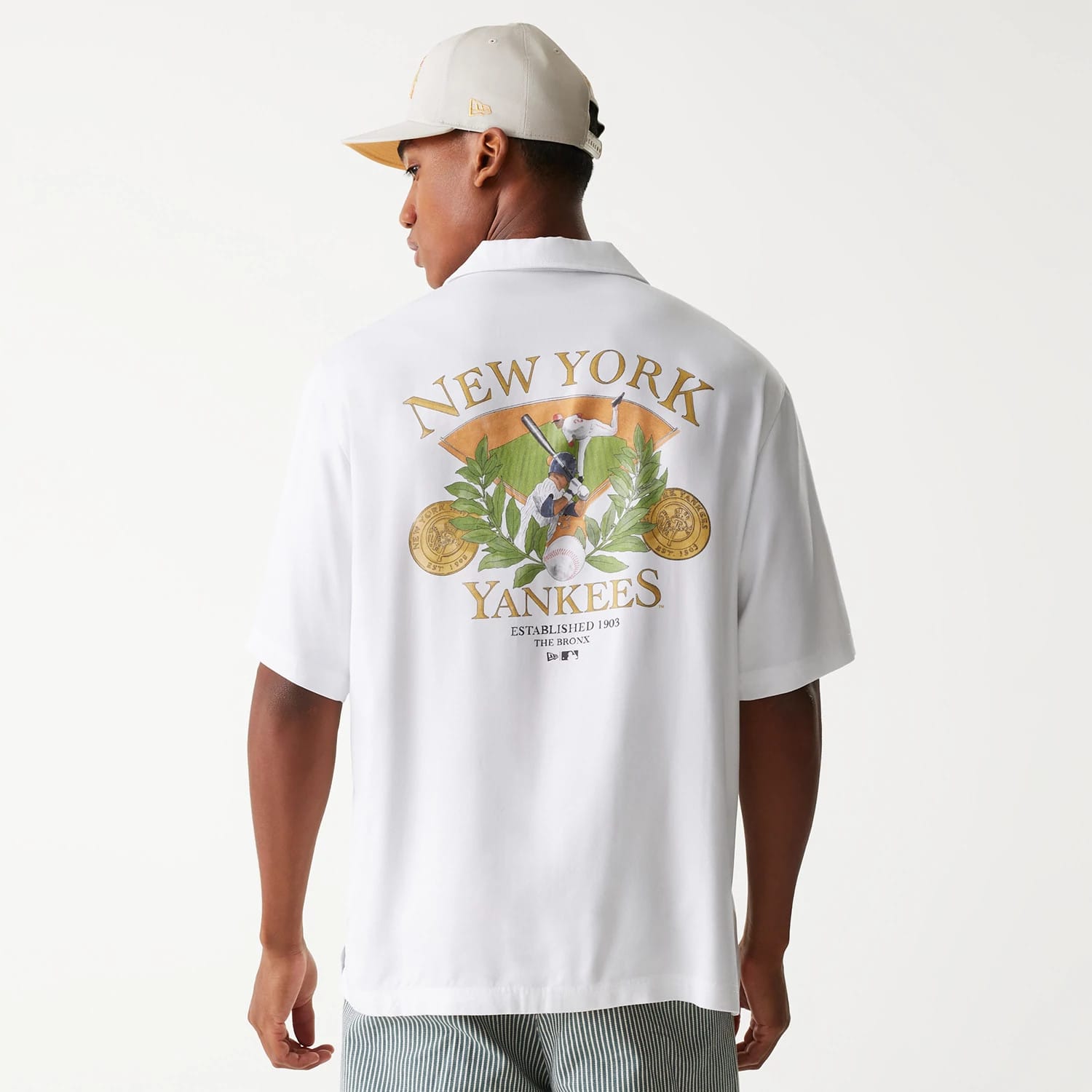 New York Yankees MLB Graphic White Revere Short Sleeve Shirt-kentox - Image 3
