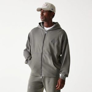 LA Lakers NBA Washed Grey Full Zip Hoodie-kentox