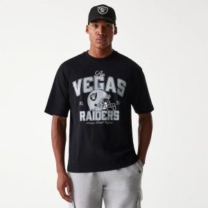 Las Vegas Raiders NFL Helmet Black Oversized T-Shirt-kentox