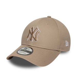 New York Yankees MLB Outline Pastel Brown 9FORTY Adjustable Cap-kentox