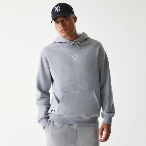 New York Yankees MLB League Essential Grey Oversized Pullover Hoodie-kentox