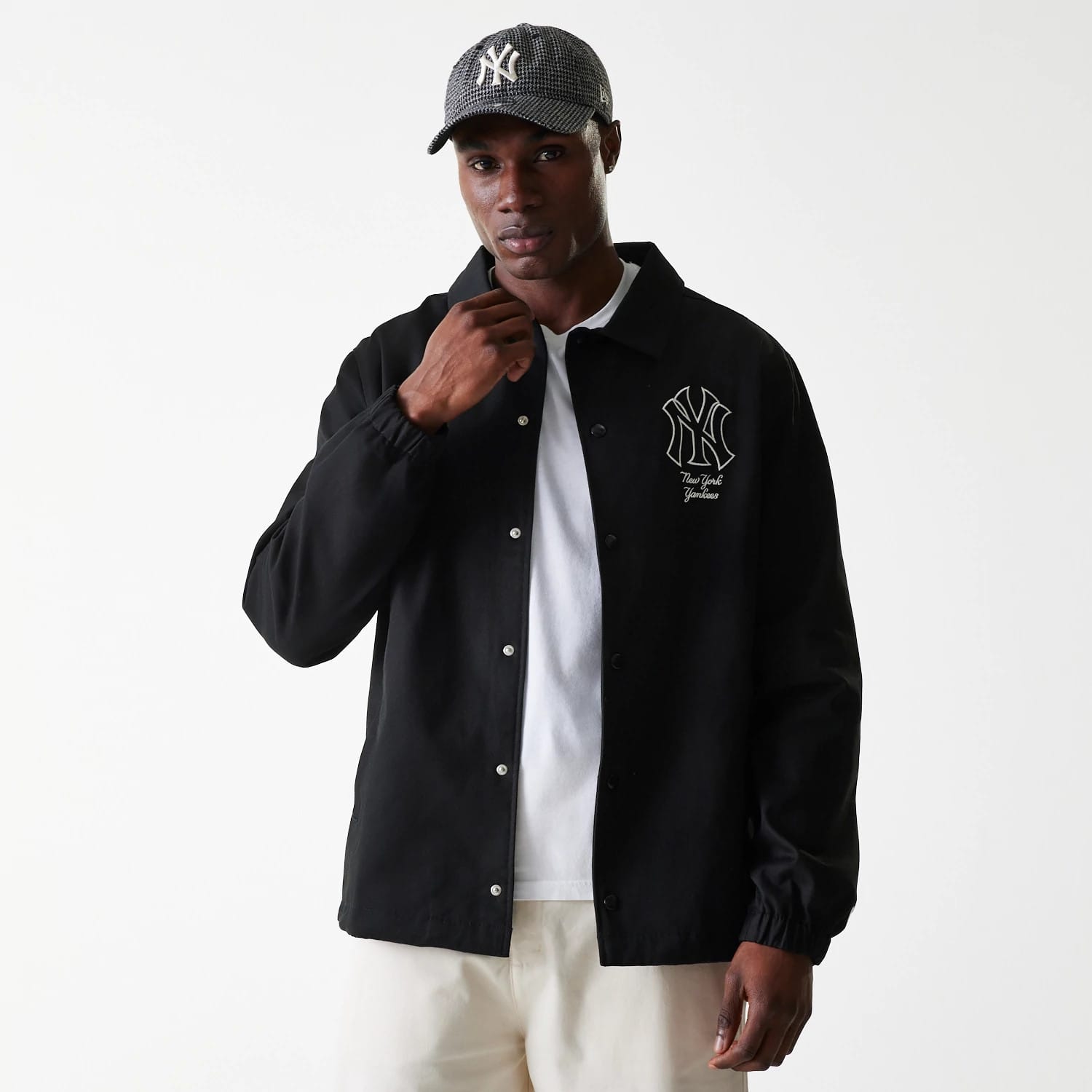 New York Yankees MLB Twill Black Coaches Jacket-kentox - Image 3