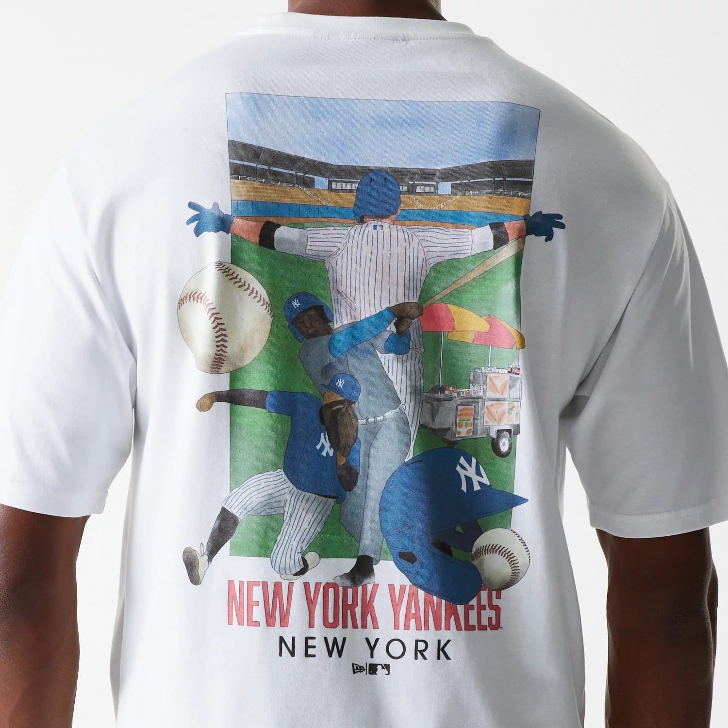 New York Yankees MLB Baseball Graphic White Oversized T-Shirt-kentox - Image 4